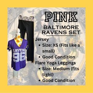 PINK Baltimore Ravens Set- Jersey and Flared Yoga Pants